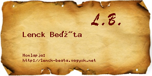 Lenck Beáta névjegykártya